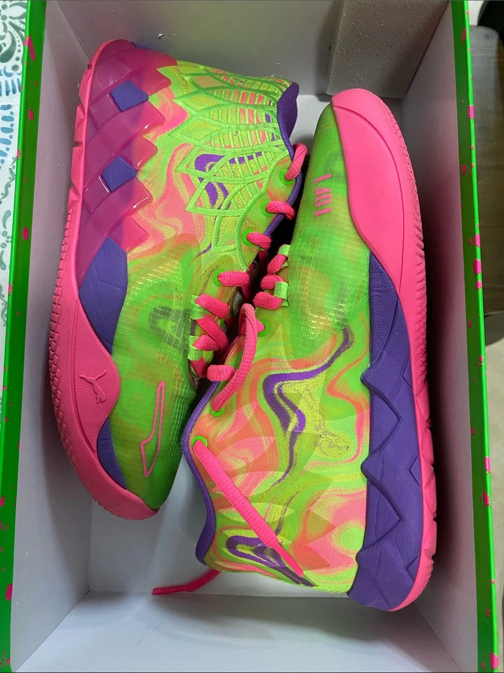 Puma Kids MB.01 Inverse Toxic Jr Sneakers - Green & Pink